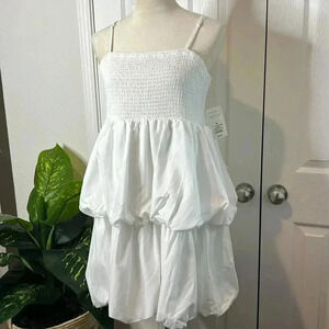 A New Day Women's White Mini Tiered Bubble Dress 3X